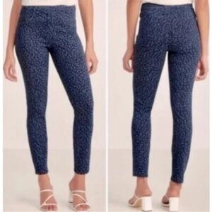 SPANX Pants Womens Small Black & Blue Leopard Print Jean ish Ankle Jeggings